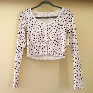 Aeropostale long sleeve button front baby tee